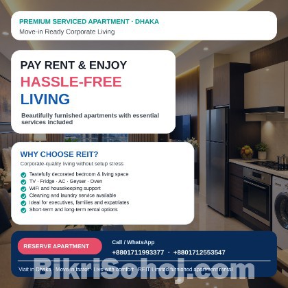 Fully Furnished 1-Bedroom Serviced Apartment for Rent